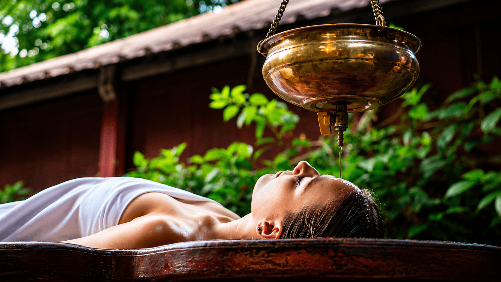 Shirodhara Ayurvedic therapy at Vedobhava Ayurved